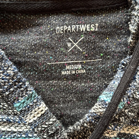 Departwest Baja Striped Pullover Hoodie in Navy Tobacco Drug Rug - Picture 8 of 12